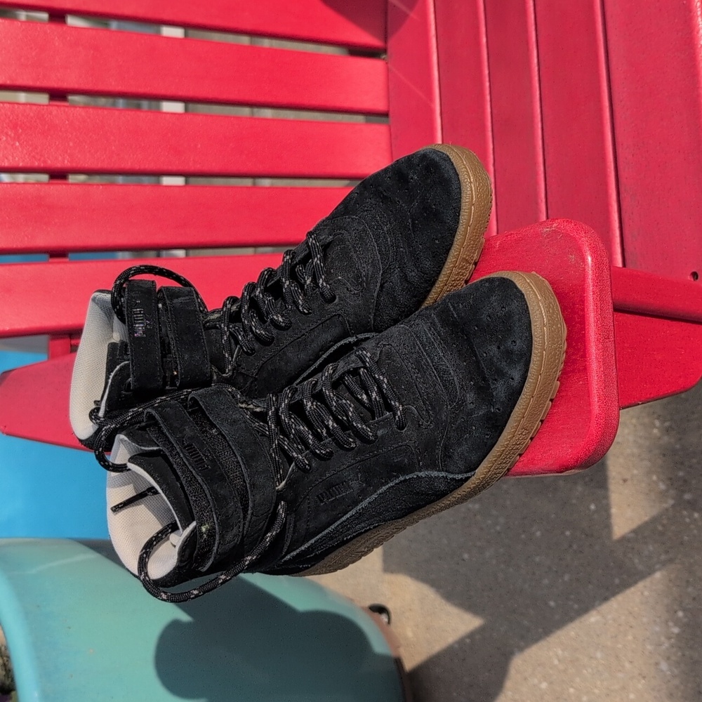 Puma Black Suede Sky High   High-Top Sneakers 7